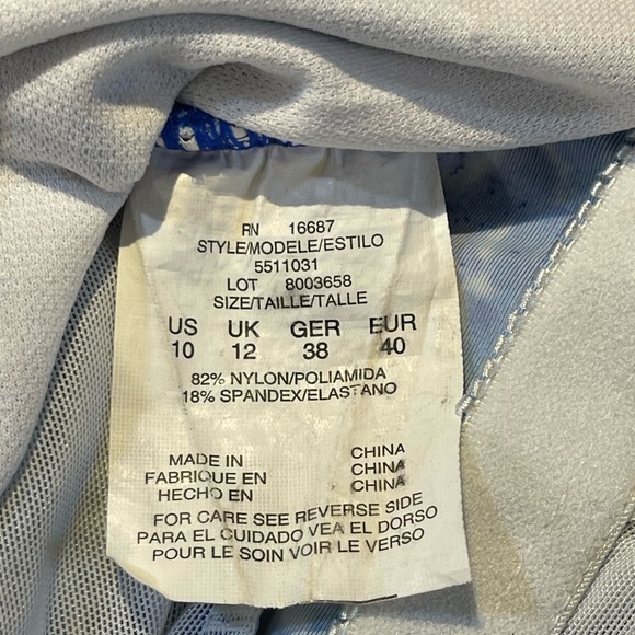 One Piece Swimsuit in Royal Blue & White Size 10 - Picture 10 of 13